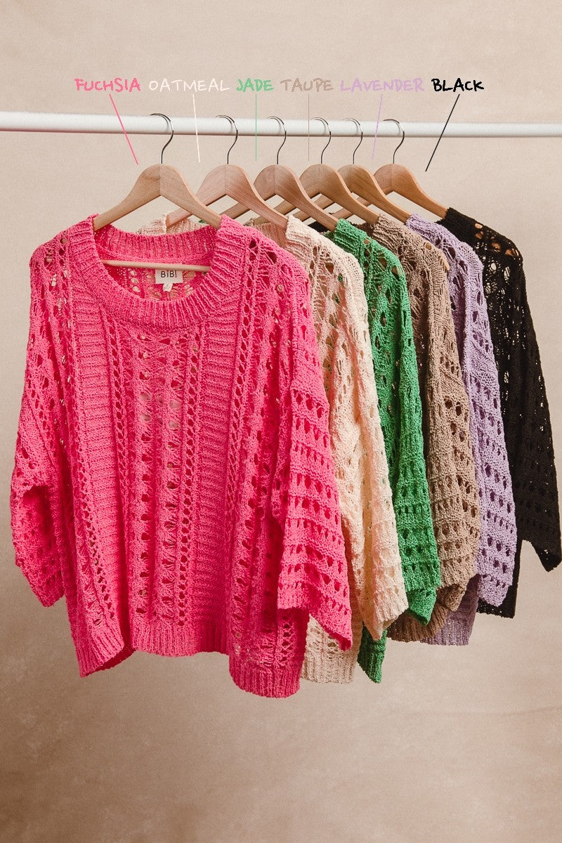 Breezy Crochet Half Sleeve Top