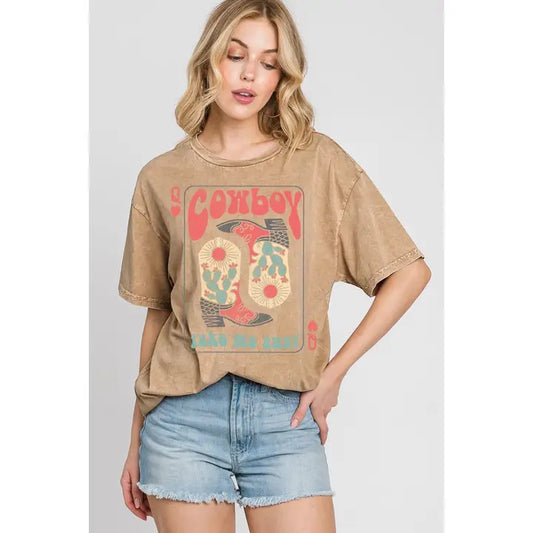 Cowboy Boots Take Me Away Mineral Graphic Tee