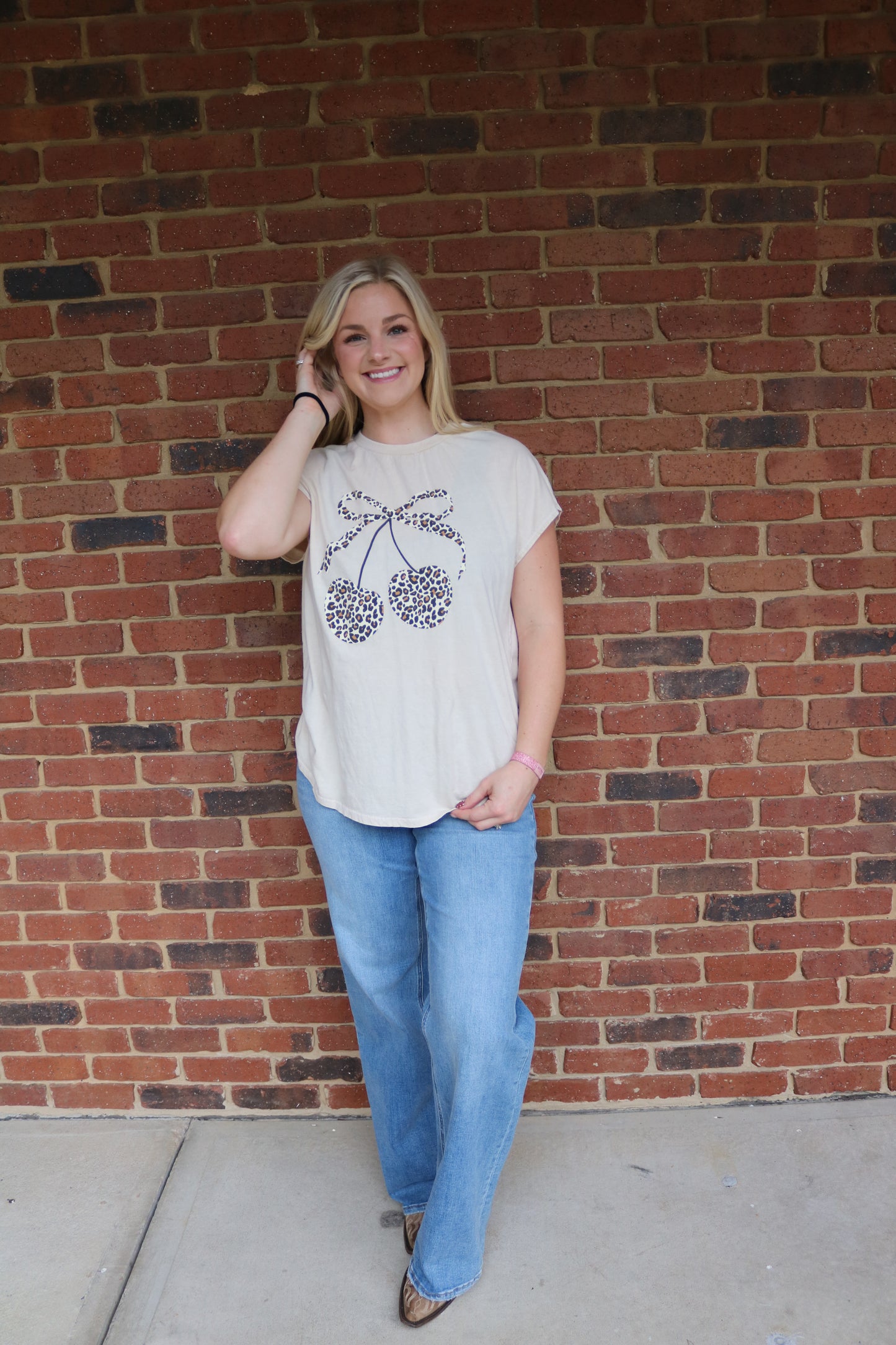 Leopard Cherry Sleeveless Top