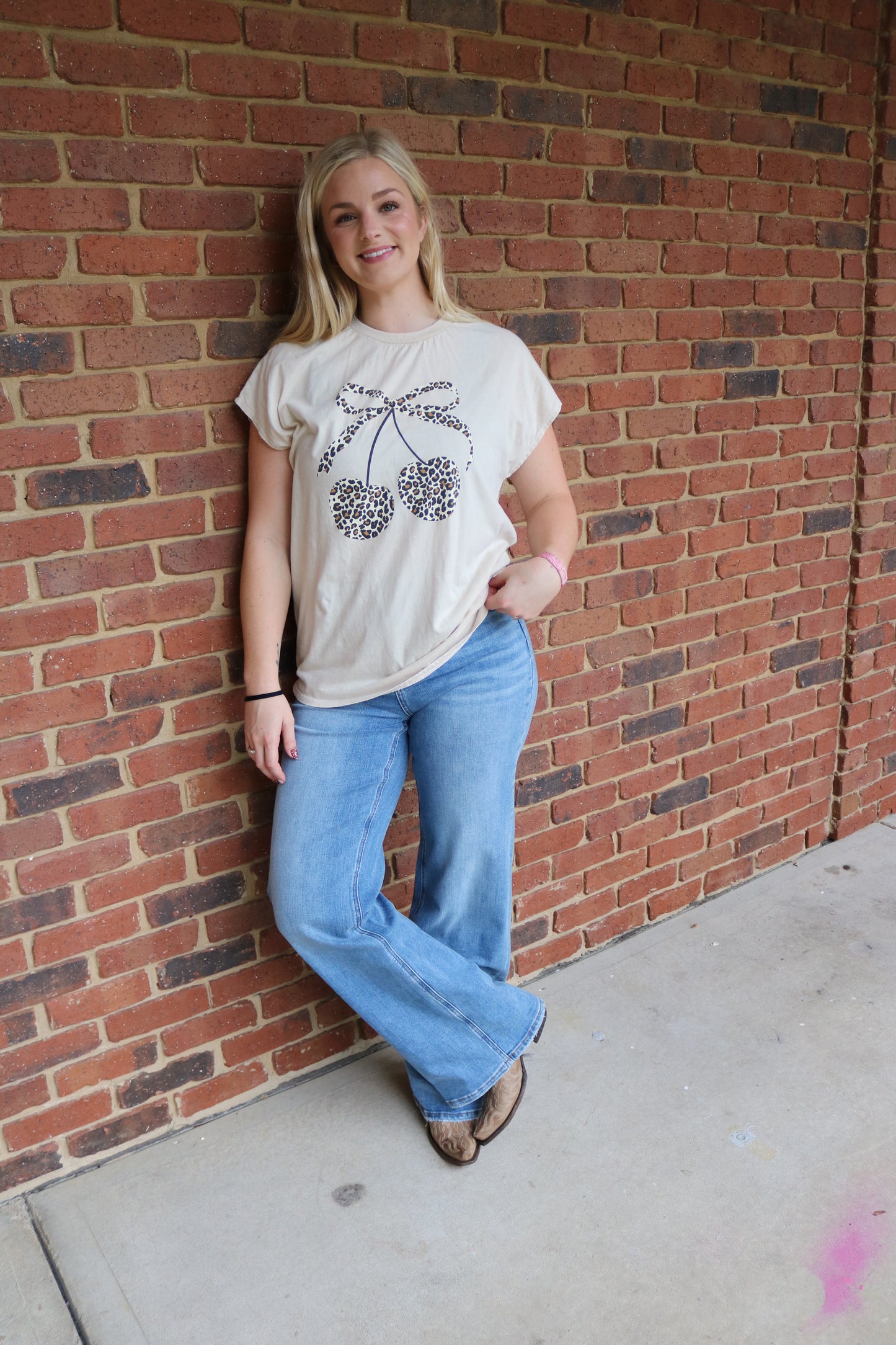 Leopard Cherry Sleeveless Top