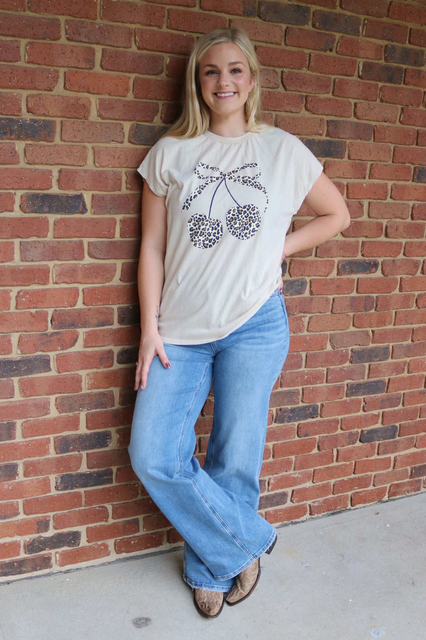 Leopard Cherry Sleeveless Top