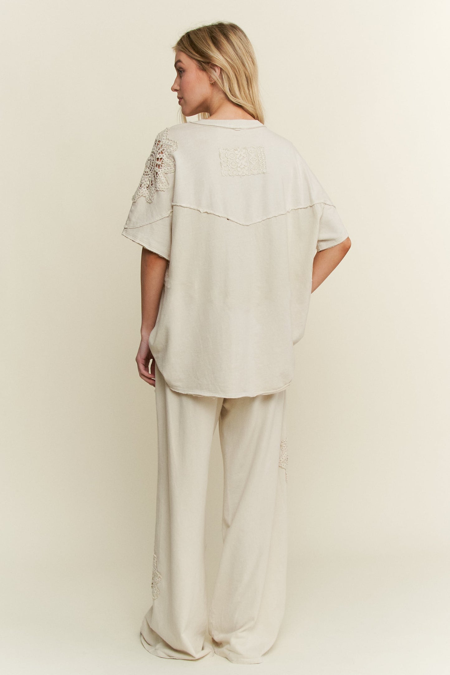 Boho Lace Detail Top (Bottoms Sold Separately)