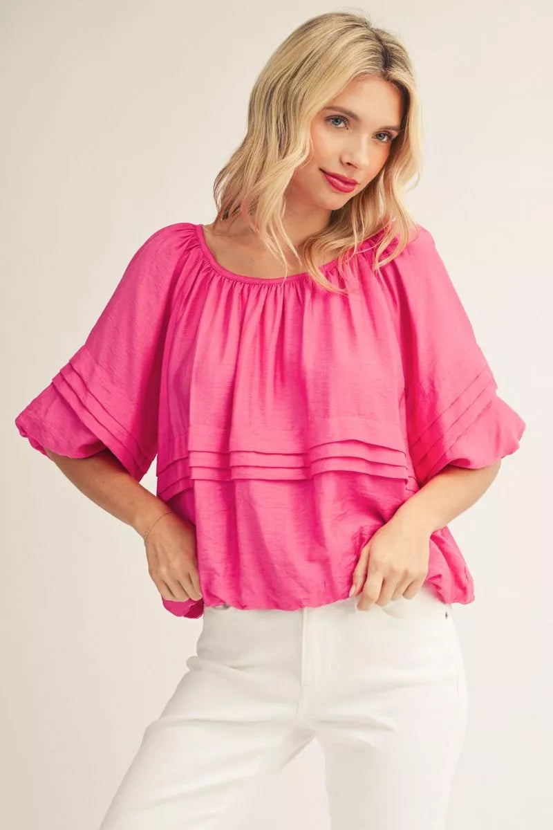 Pink Half Sleeve Top