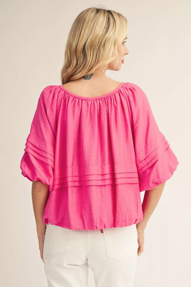 Pink Half Sleeve Top