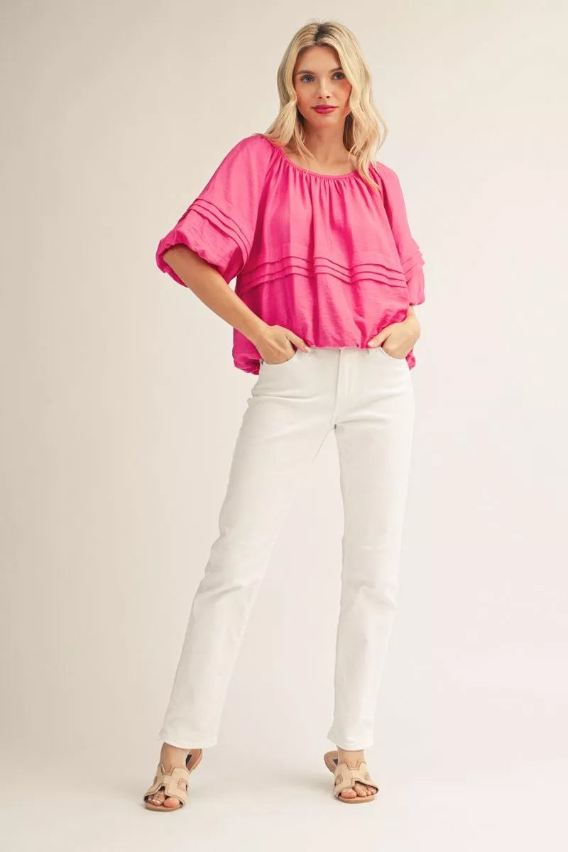 Pink Half Sleeve Top