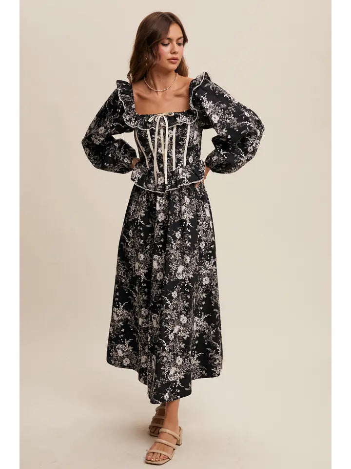 Floral Corset Maxi Dress