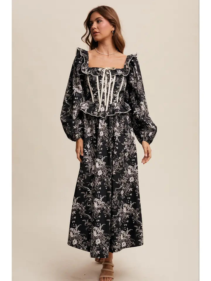Floral Corset Maxi Dress