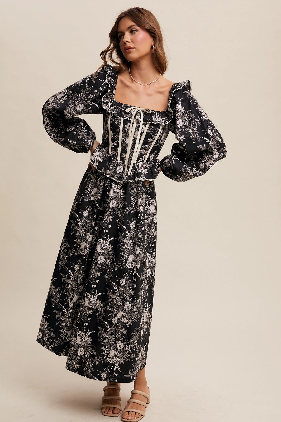 Floral Corset Maxi Dress