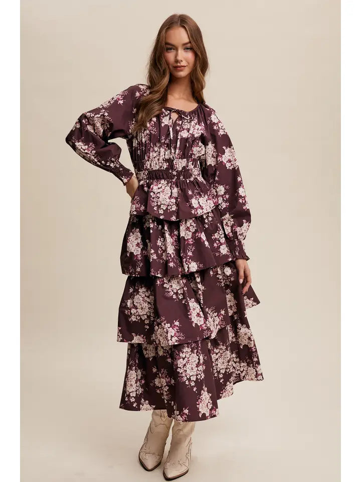 Floral Tiered Maxi Dress