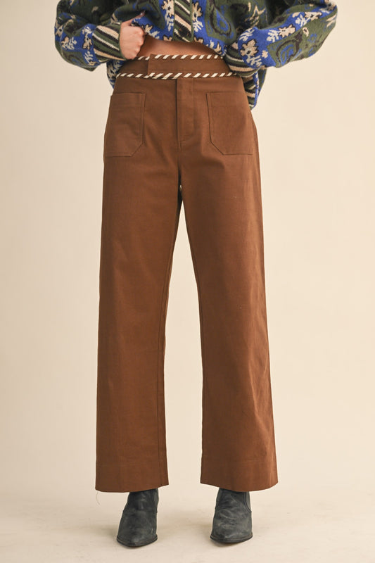 Chestnut Whip Stitch Pant