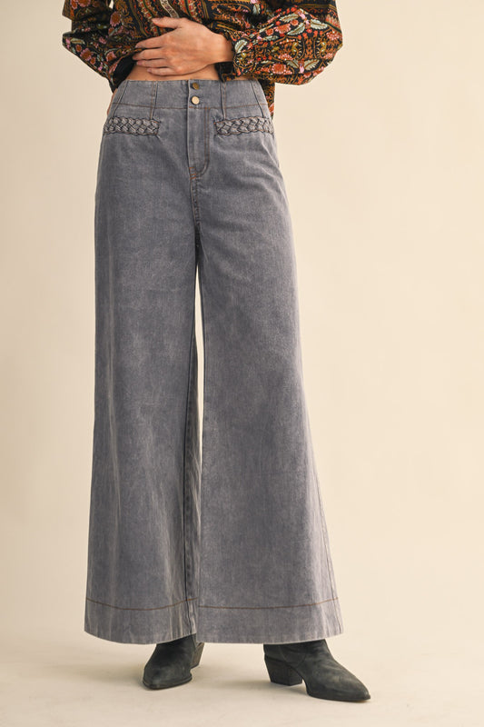 Braided Pocket High Waisted Pant