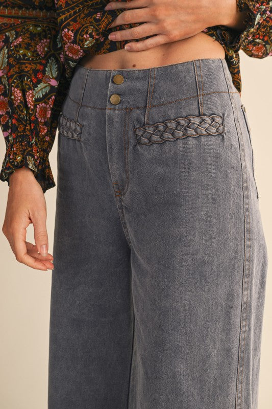 Braided Pocket High Waisted Pant