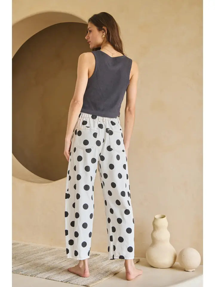 Black Polka Dot Barrel Style Bottoms