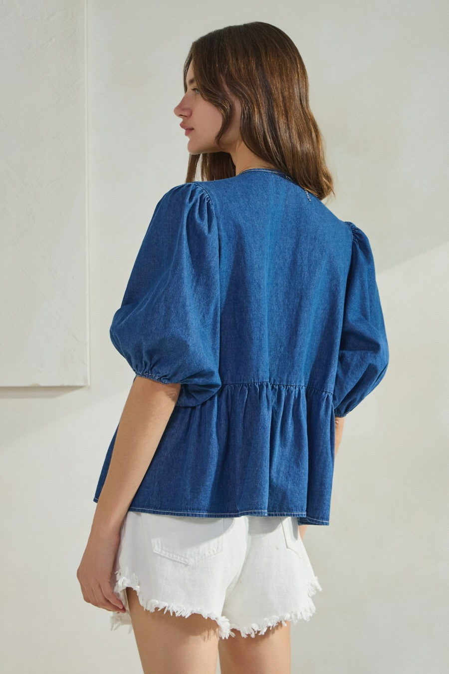 Denim Front Tie Top