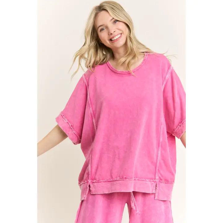 Pretty In Pink Mineral Washed Top
