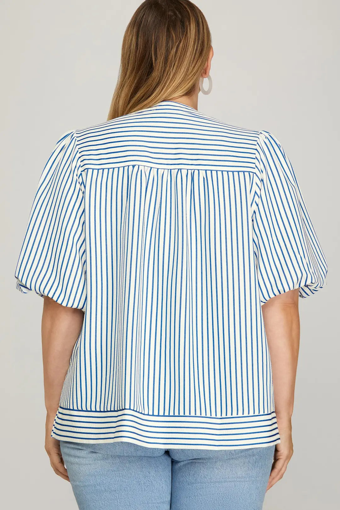PLUS SIZE Striped Top in Blue