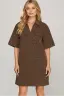 Leopard Print Denim Dress in Brown