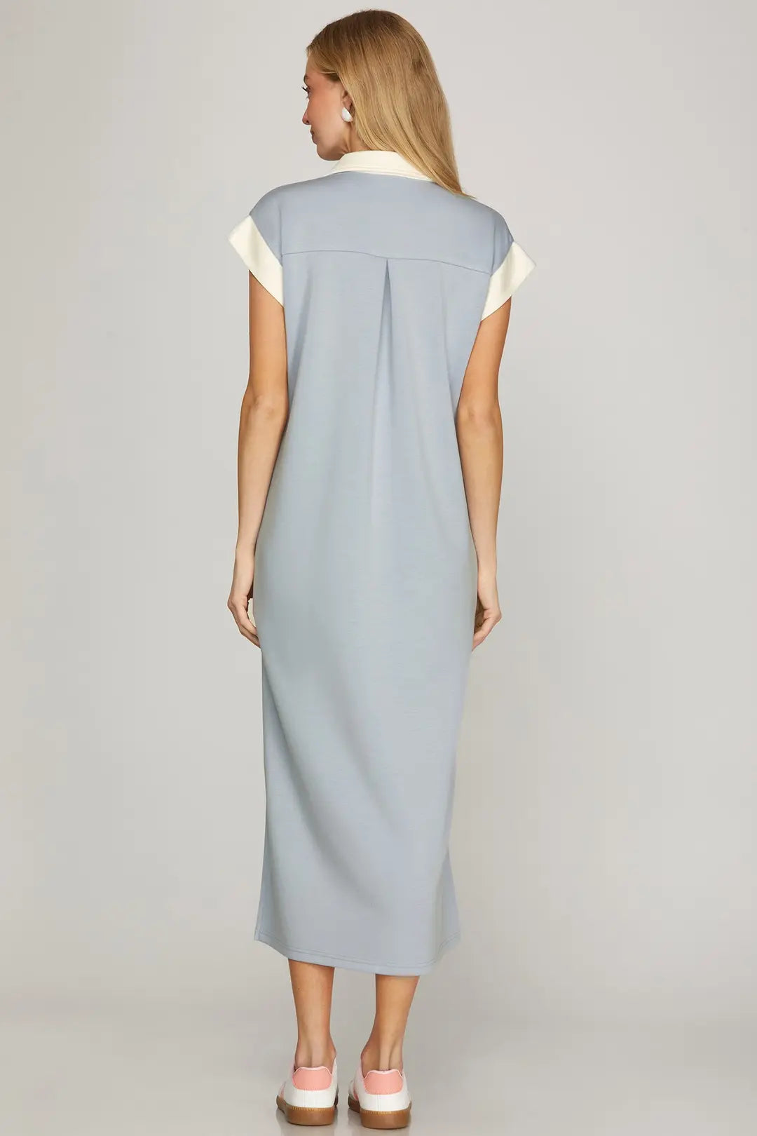 Casual Midi Dress in Light Blue