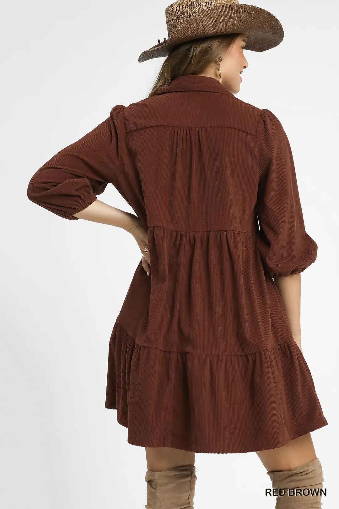 Corduroy Tiered Dress