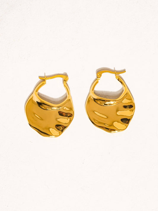 Jinni 18K Gold Non-Tarnish Classic Hoop Earring: Yellow Gold