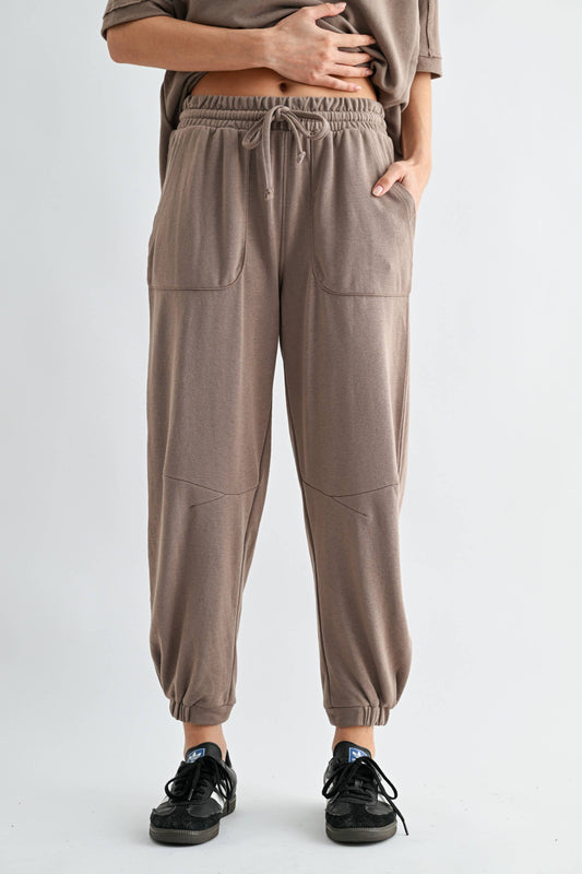 French Terry Lounge Joggers in Taupe