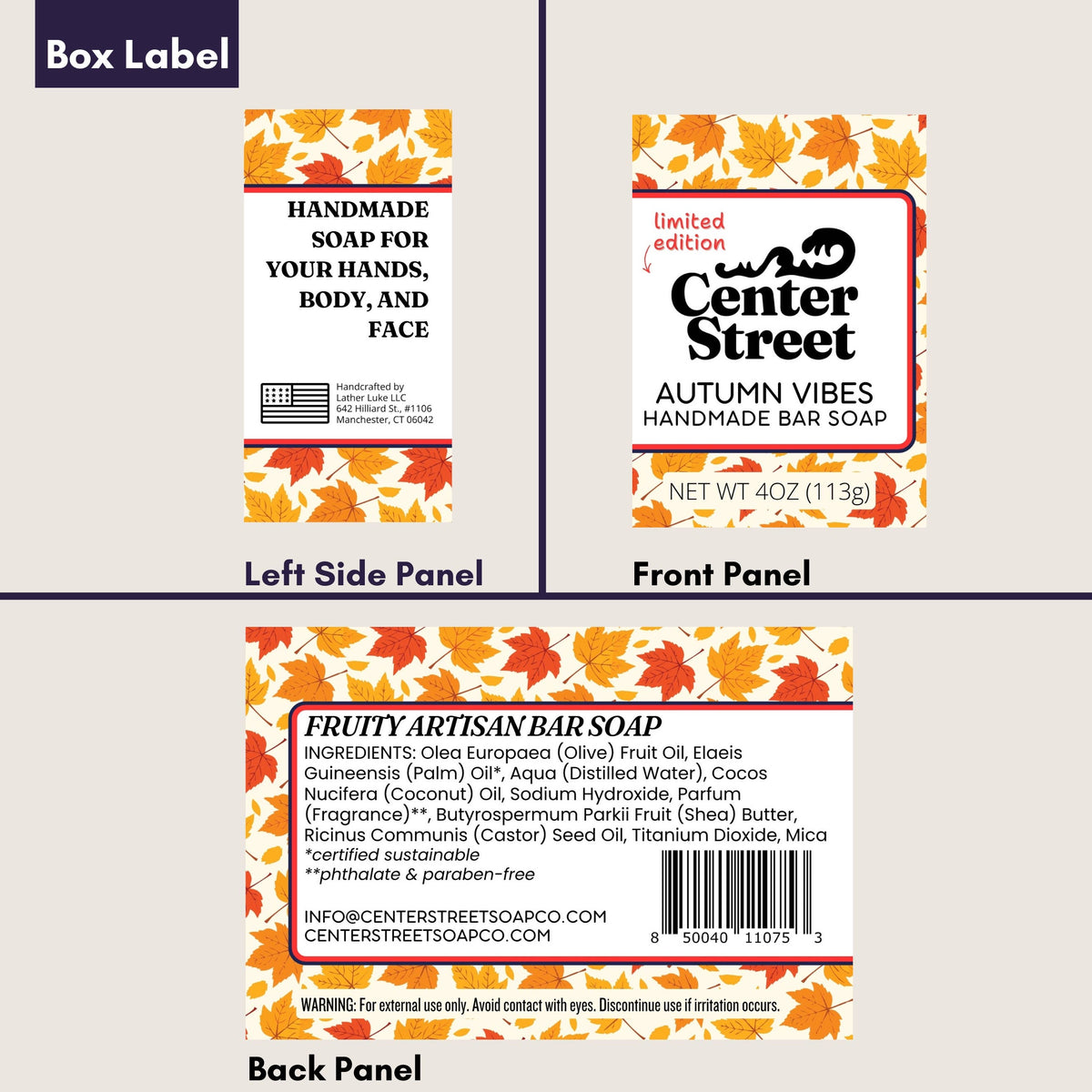 Autumn Vibes Fall Handmade Bar Soap