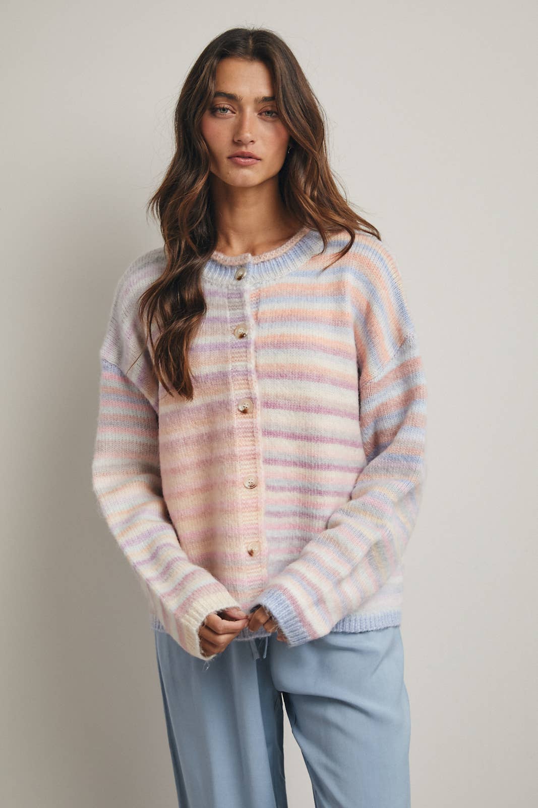 Pastel Striped Caridigan