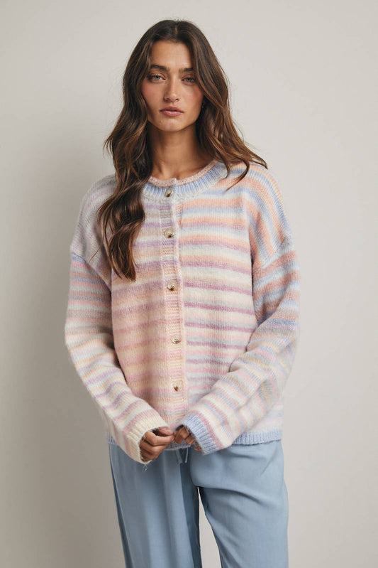 Pastel Striped Caridigan