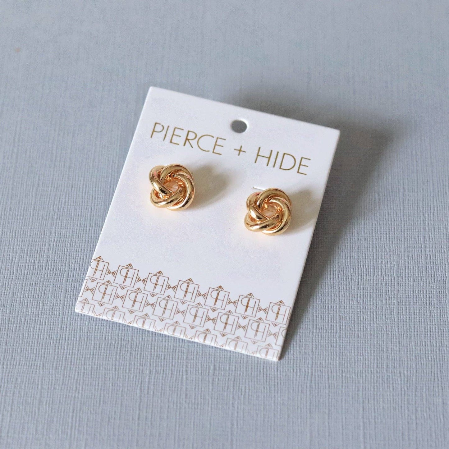 Gold Knot Stud Earrings