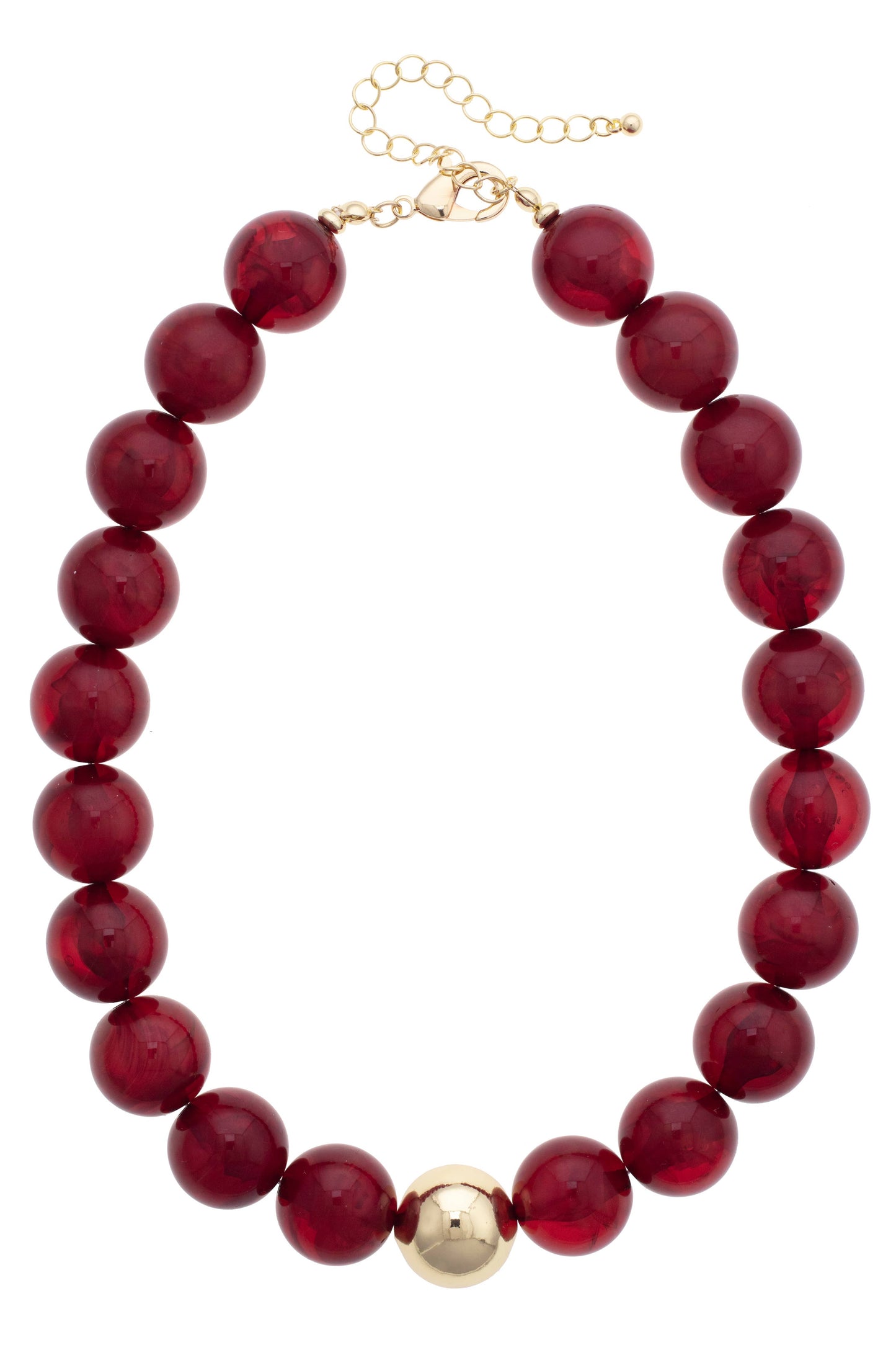 Chunky Beaded Necklace in Plum