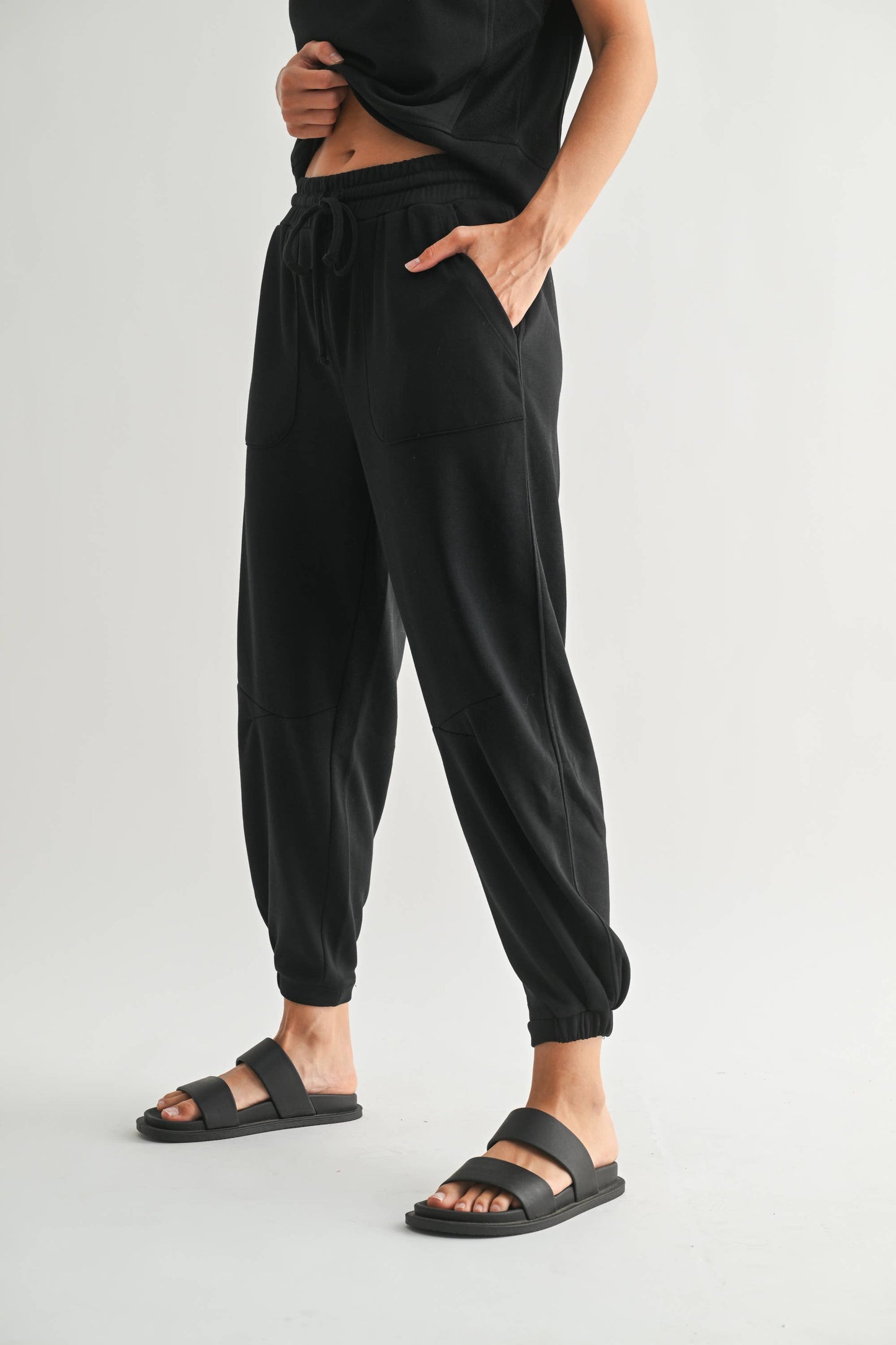 French Terry Lounge Joggers in Black