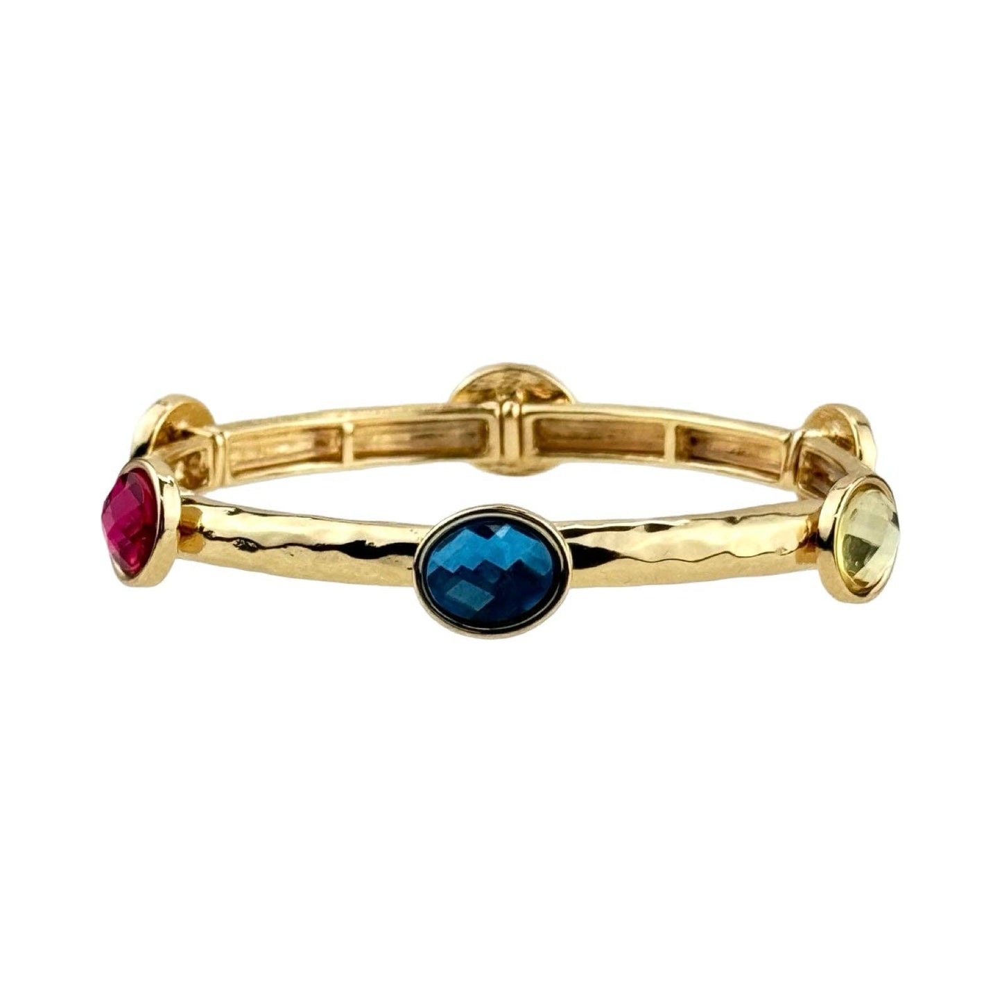 Faceted oval crystal bracelet: Multi-Color