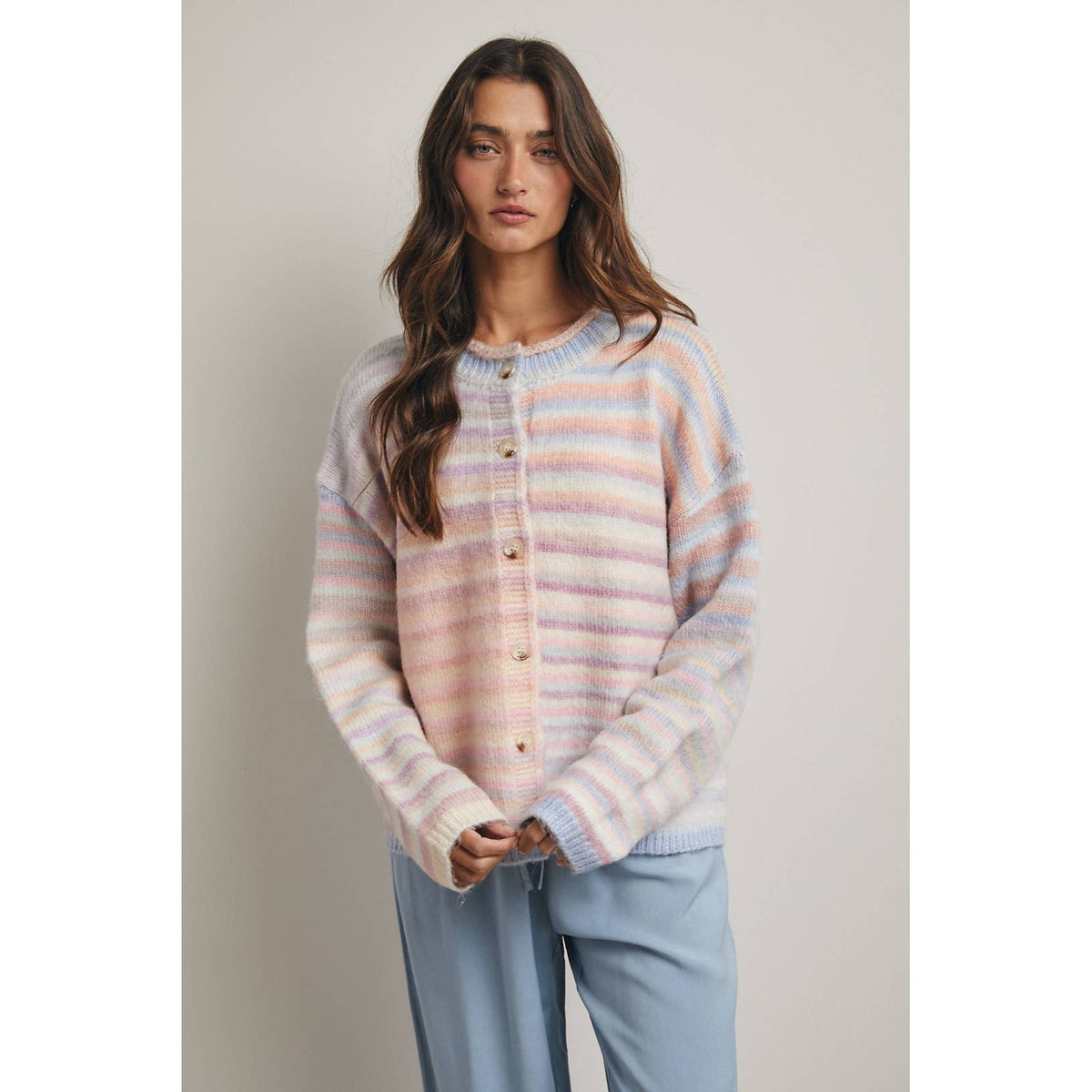 Pastel Striped Caridigan