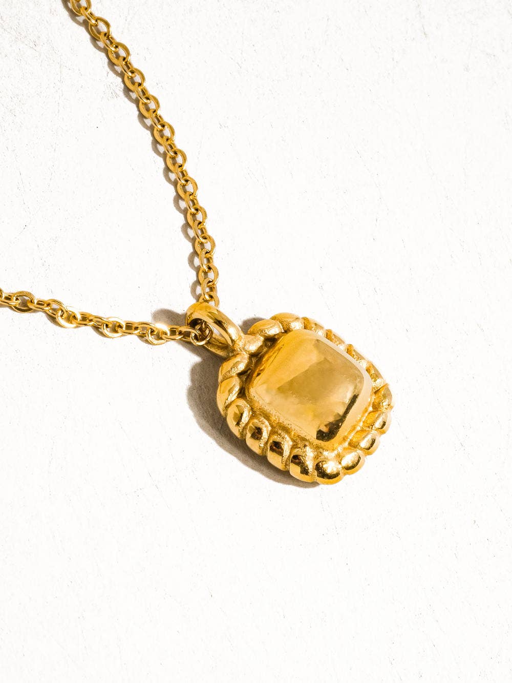 Orla Non-Tarnish Classic Petite Square Necklace: Yellow Gold