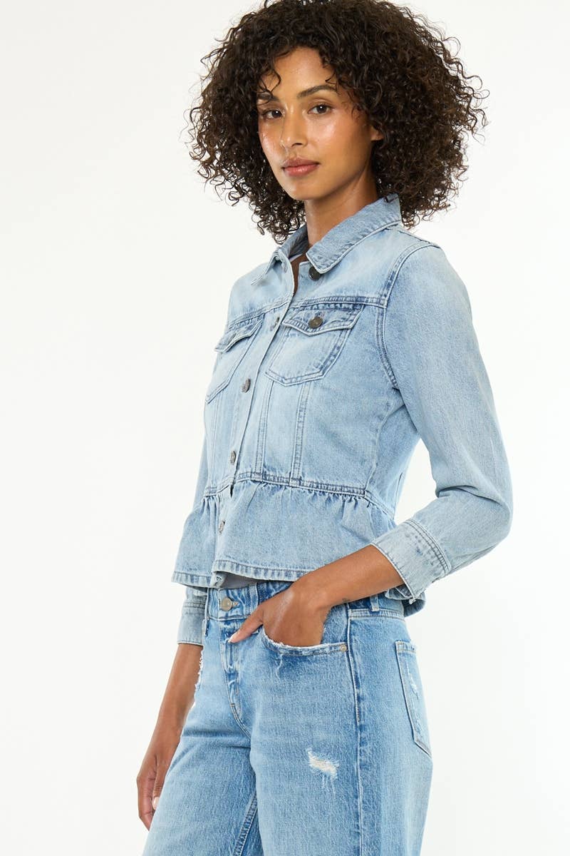 Light Denim Peplum Jacket