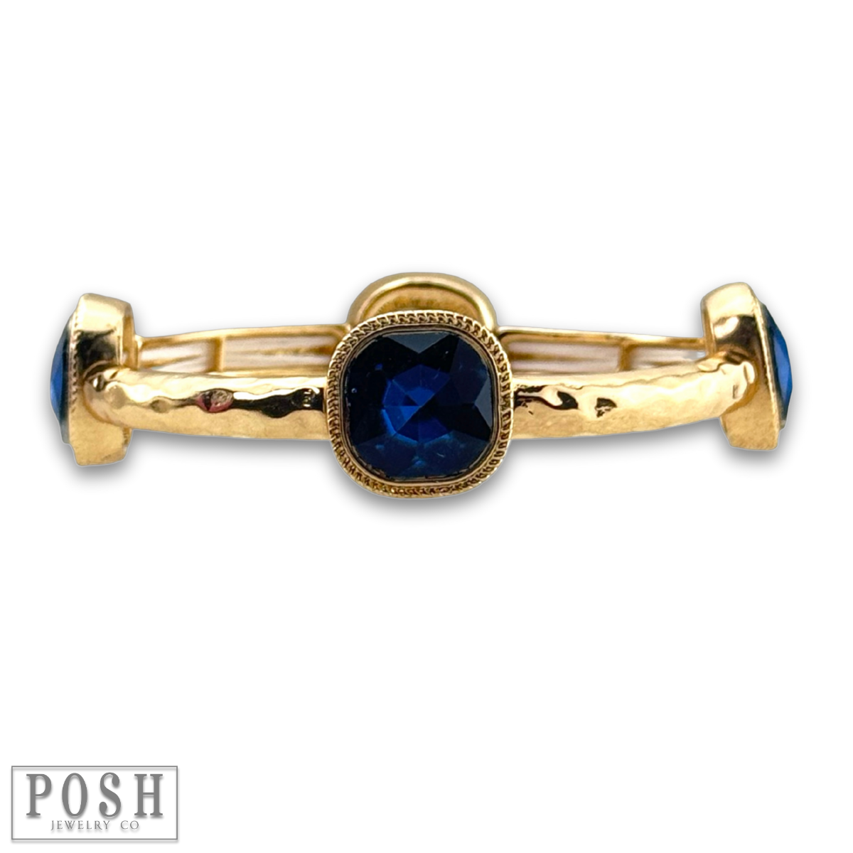 Square rhinestone bracelet: Blue