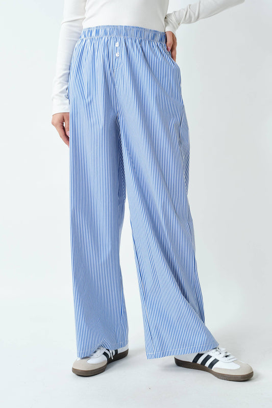 Easy Breezy Stripe Pants in Blue