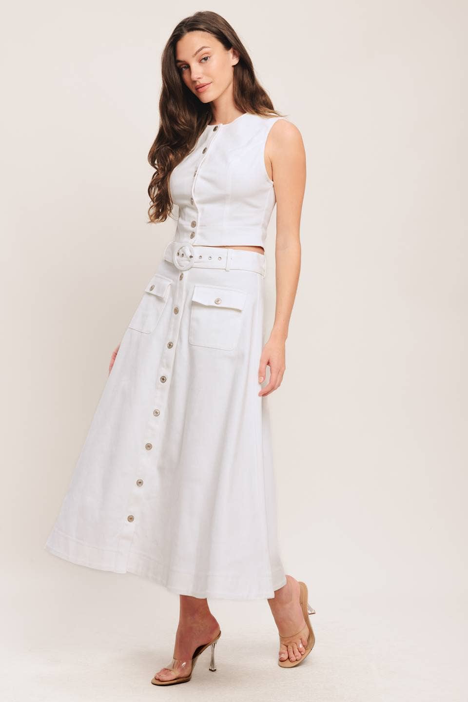 Midi Skirt in White