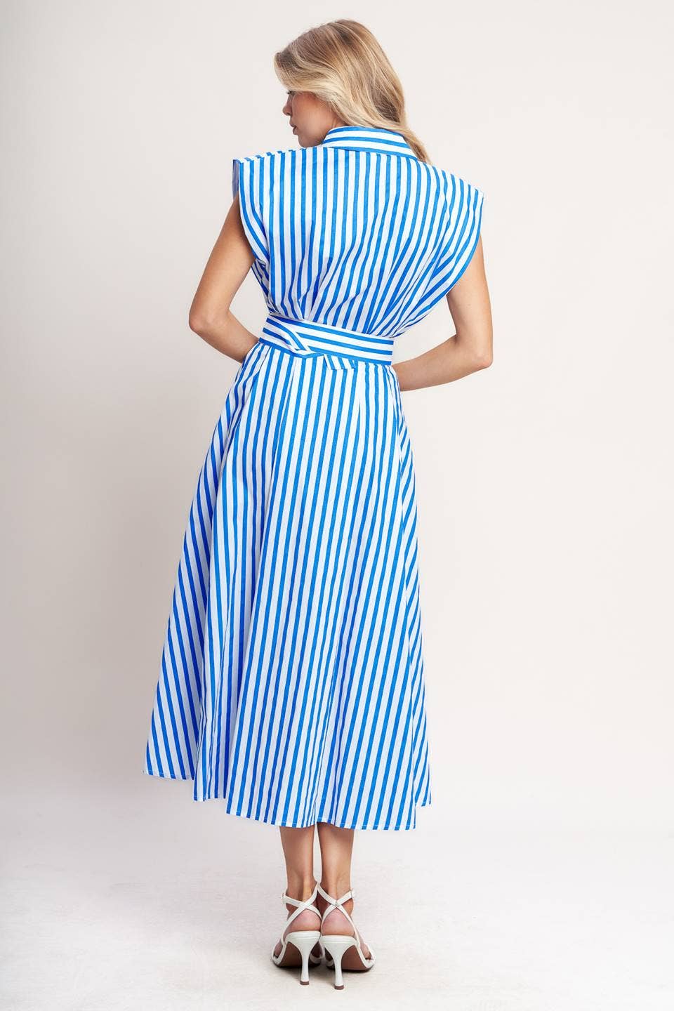 Blue Breeze Striped Midi Dress