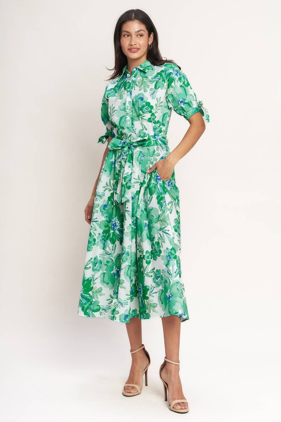 Spring Floral Midi Dress