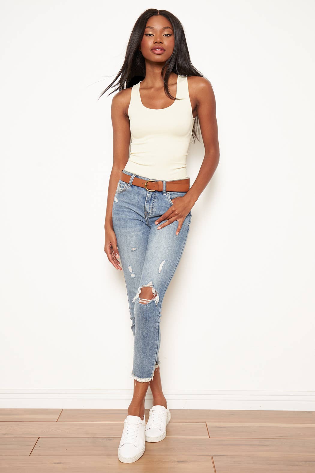 Seamless Tank Top in White (One Size)