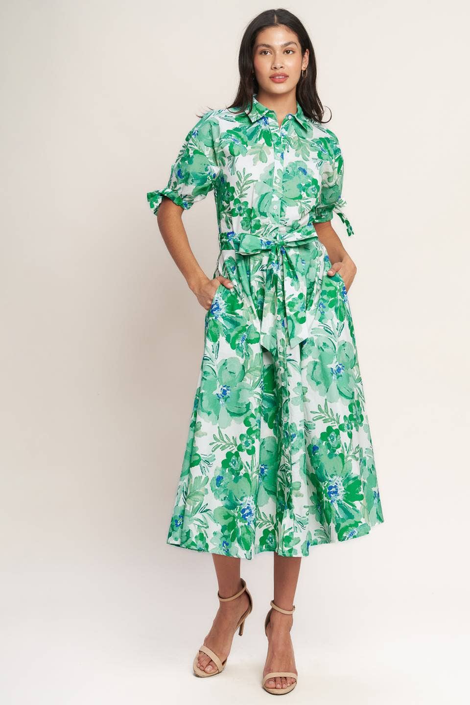 Spring Floral Midi Dress