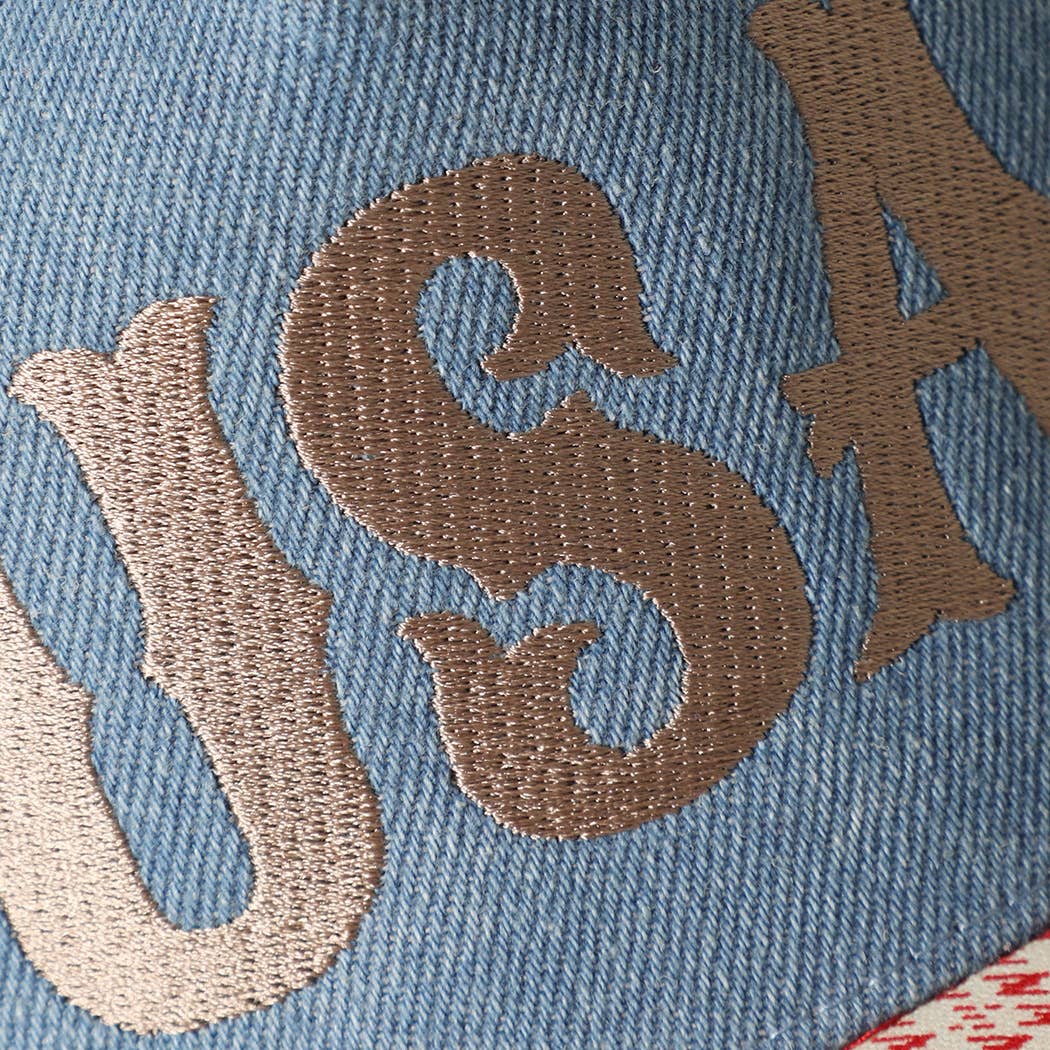 USA Embroidered Denim Trucker Hat
