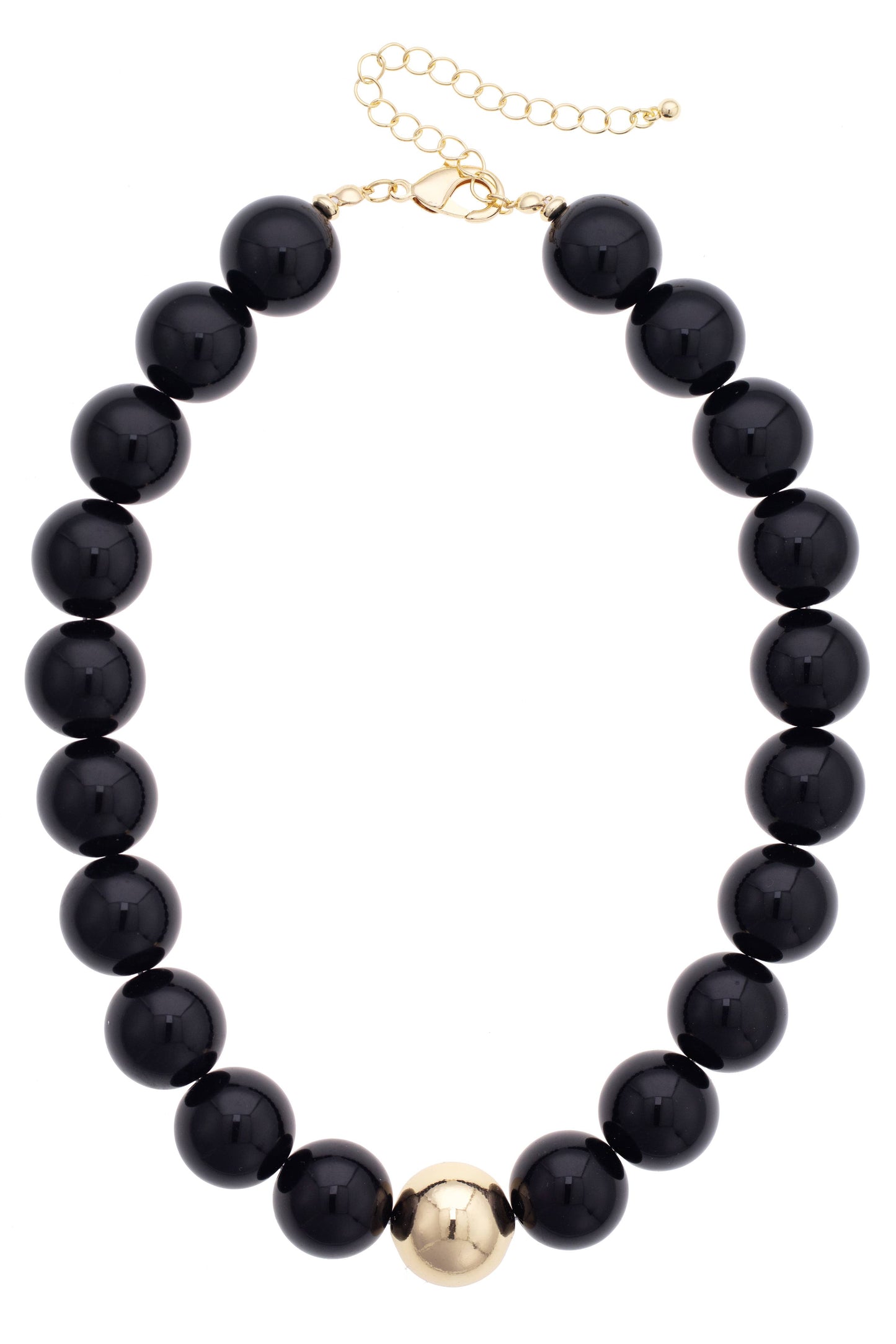 Chunky Beaded Necklace in Black