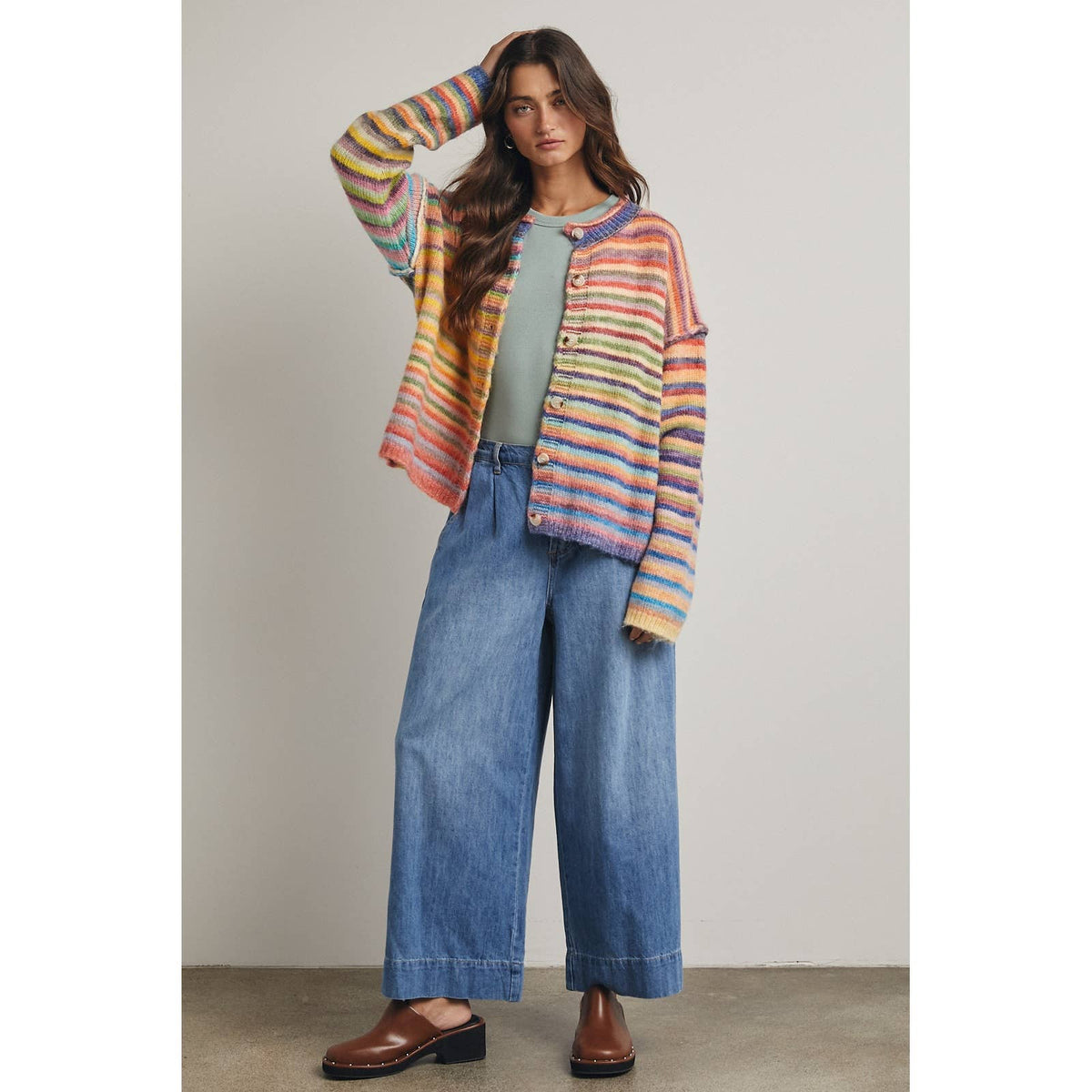 Rainbow Striped Cardigan