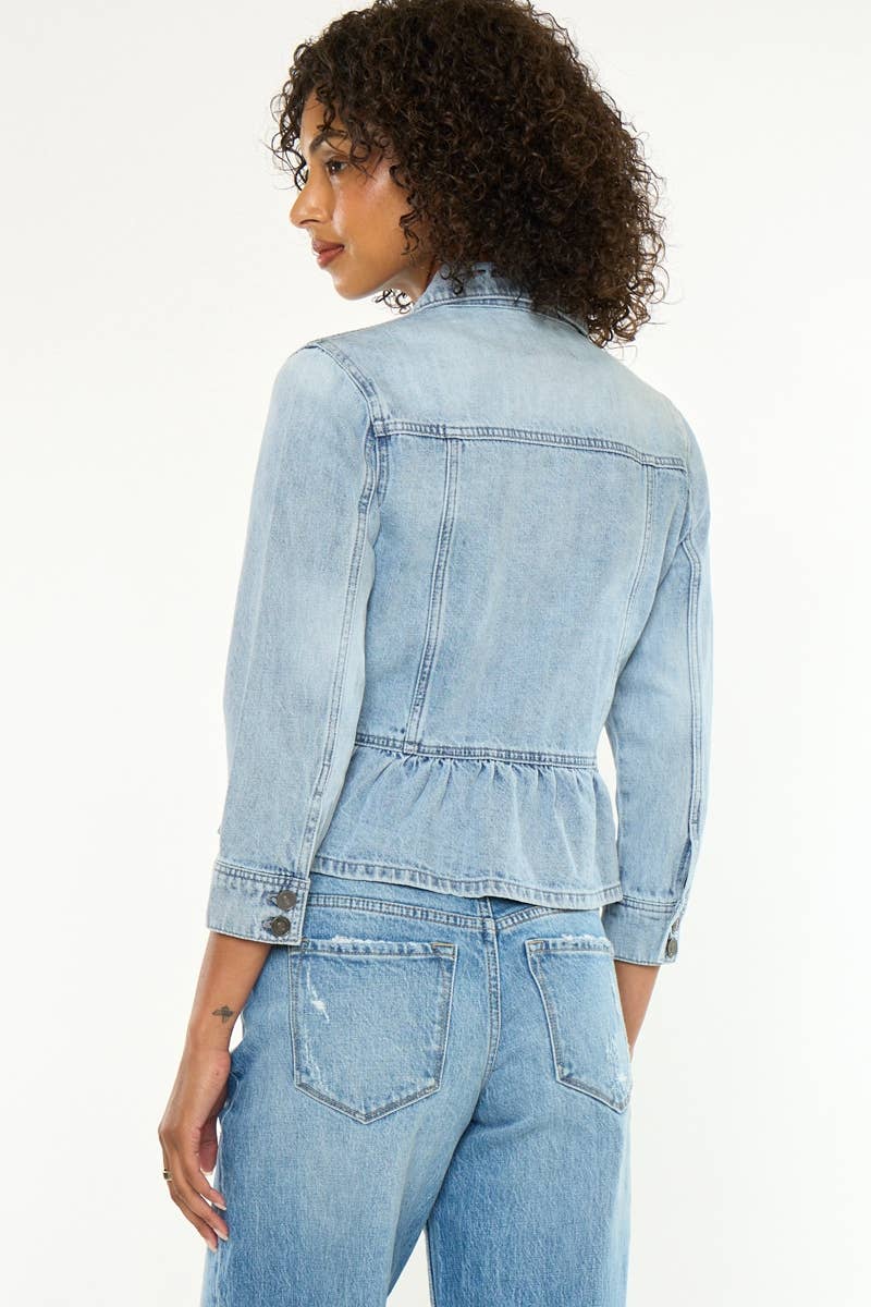 Light Denim Peplum Jacket