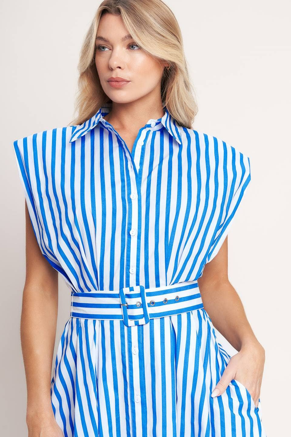 Blue Breeze Striped Midi Dress