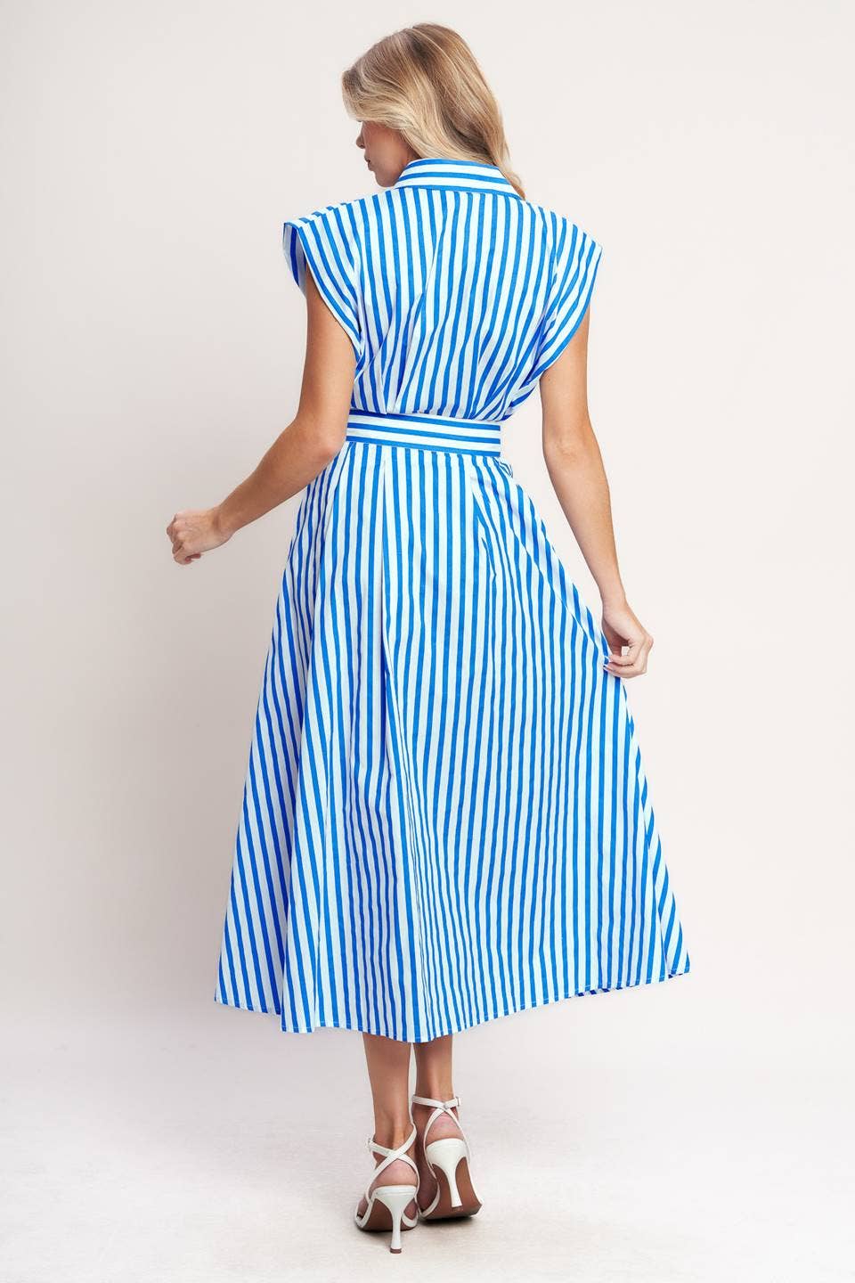 Blue Breeze Striped Midi Dress
