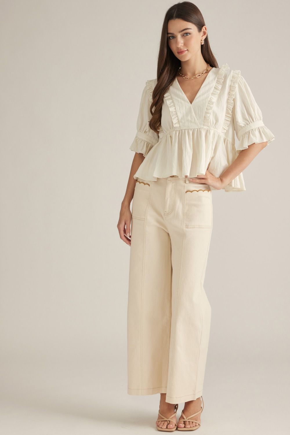 The Skylar Pant in Ecru