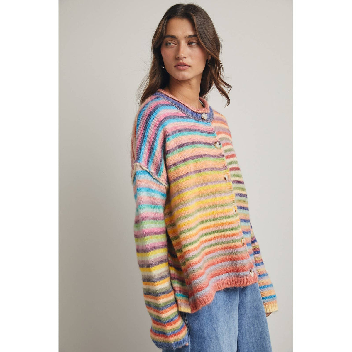 Rainbow Striped Cardigan